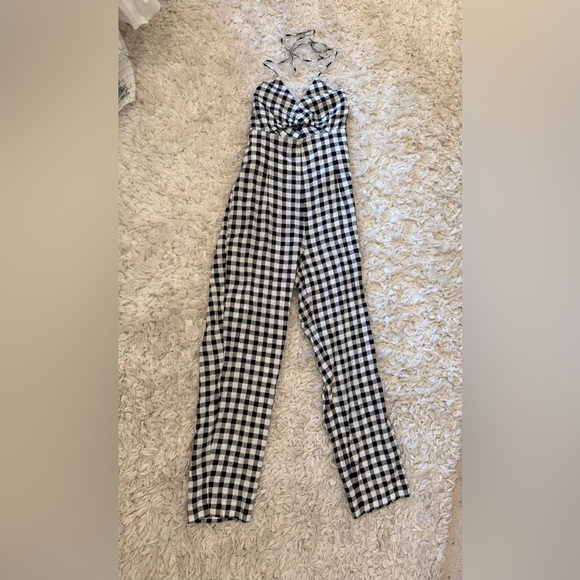 Zara Monochrome Gingham Jumpsuit - Picture 2 of 10